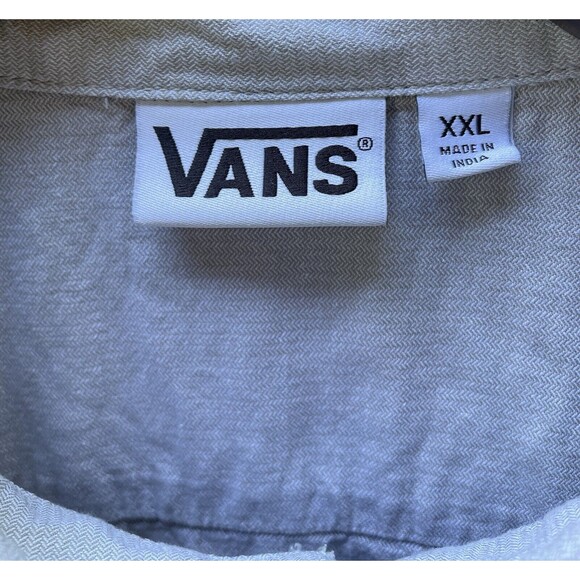 Vans Off The Wall Shirt Men XXL Gray Shirt Sleeve Button Down - Picture 3 of 11